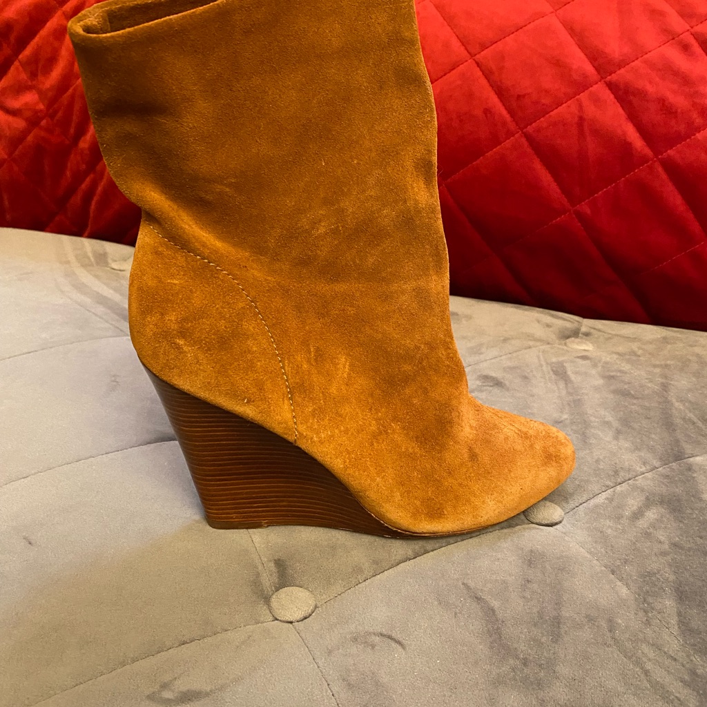 Women's Brown Suede Wedge Boots